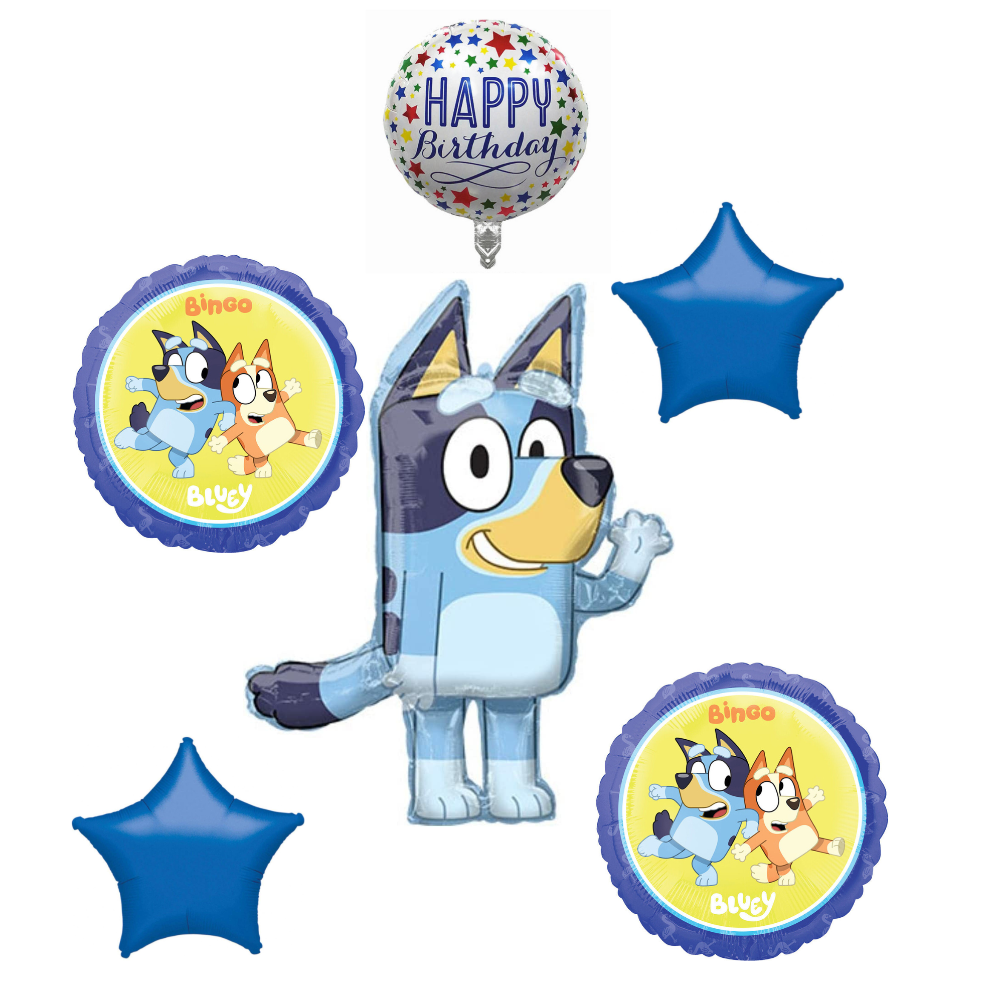 Anagram Bluey Bingo Balloons - Bluey Birthday Party Supplies Balloon Bouquet Decorations Pack of 6